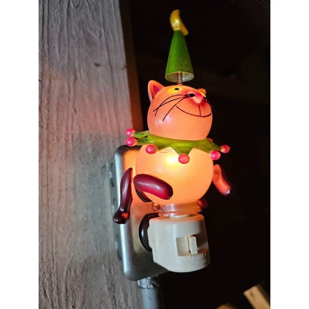 Dept 56 cat Halloween wiggle night light plug in unique vintage new